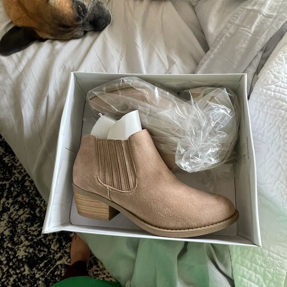 Women’s tan booties - size 8